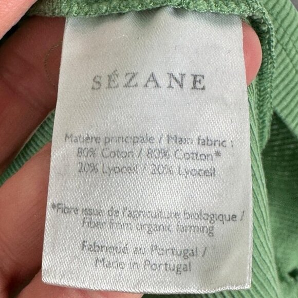 Sezane Green Kira Ribbed Tank Top Organic Cotton Lyocell Size XS Minimal French - Picture 6 of 10